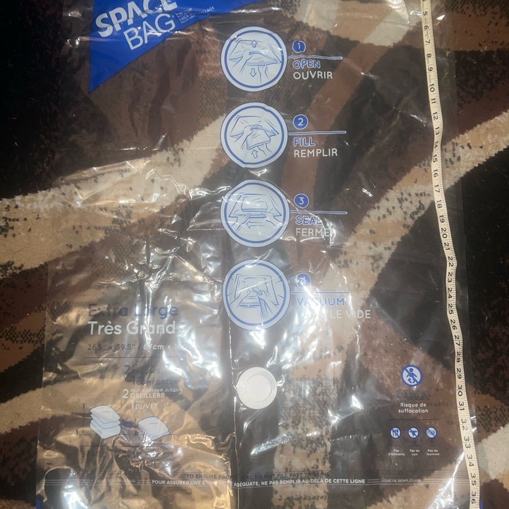 Extra Large Vacuum Storage Bag with Blue Accents